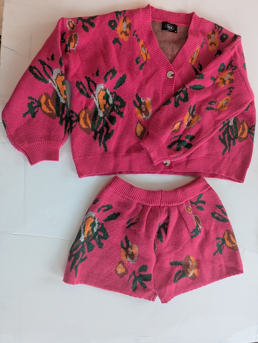 Cider - Pink Knitted Floral Set